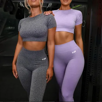 Dulzura dopis reflexní ženy dva dílná sada lounge nosit crop top legíny s krátkým rukávem 2020 letní oblečení, fitness tepláky