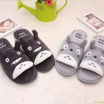 Totoro Karikatura Plyšové Zimní Pár, Děti, Krásný Domov Činčil Non-slip Ložnice Teplé Totoro Pantofle Boty
