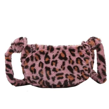 Leopard umělé Kožešiny Tašky Módní Messenger kabelky pro Ženy Single Taška přes Rameno Kabelka Tote Ženy Crossbody