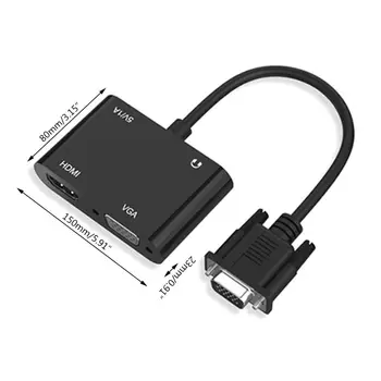 2021 Nový VGA na HDMI + VGA Video Converter Adaptér s Duální Rozhraní pro Notebook