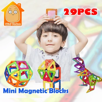 Mini Magnetické Designer Set 29-36KS 3D Magnetické Stavební Stavební Hračky Vzdělávací DIY Cihly Hračky Pro Děti