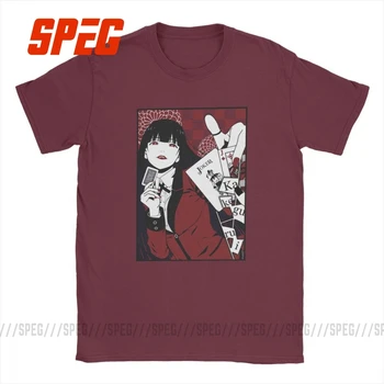Pánské T-Košile Kakegurui Jabami Yumeko Unikátní Čistě Bavlněné Tričko Trička s Krátkým Rukávem Crewneck Oblečení Plus Velikost