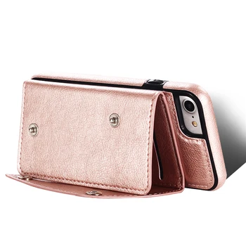 Kožená Peněženka Pouzdro Pro apple iphone 7 8 Plus Držitel Karty Telefon Bag Případech pro iphone 7plus 8plus Držák peněženka pouzdro tašky