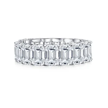PANSYSEN Svatební Kapely Solid 925 Sterling Silver Vytvořil Moissanite Diamant Zásnubní Večírek Kroužky ženy Jemné Šperky Velkoobchod
