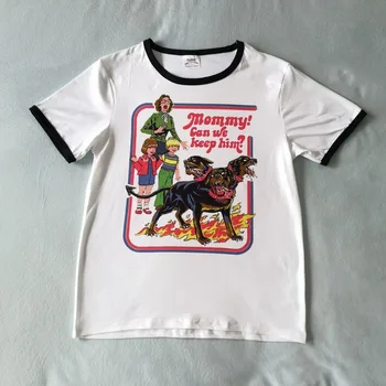 Nový Příchod Ženy Vtipné Styl T shirt Maminka si Ho Můžeme Nechat Psy Tištěné Vintege Topy Harajuku Street Oblečení Krátký Rukáv Trička