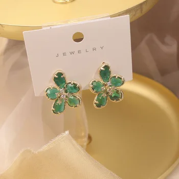 2020 nový design, módní šperky vynikající luxusní lesklé křišťálové sklo náušnice víla dívka strana náušnice