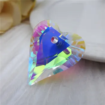 Krystal ve tvaru srdce přívěsek náhrdelník diy dodávky drahokamu náhrdelník skleněné srdce korálky smíšené půvaby diy zjištění 27mm 12ks PM00