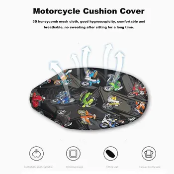 3D Mesh Motocykl Skútr Čistý Potah Prodyšný Chránič M L XL Non-slip Cover Elastické Mesh Ochranný Sedadlo Případě Protector
