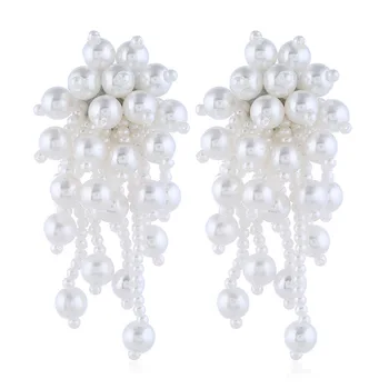 2020 Svatební Šperky Simulované Perly Dlouhé Náušnice Pro Ženy, Korean Módní Elegantní Velké Malé Bílé Korálky Drop Metání Bijoux Dárek