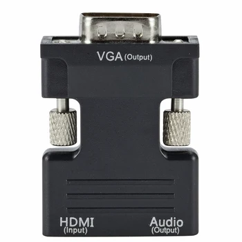 Přenosný Počítač Konektory 720P/1080i/1080P 3,5 mm Přenosný 1080P HDIM na VGA Adaptér Převodník s Audio Výstupní Kabel Drát