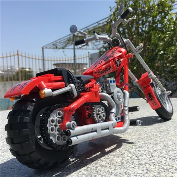 568pcs Série Technic Cestovní Motocykl Model Stavebních Bloků Motocykl DIY Vzdělávací Hračky Pro Děti