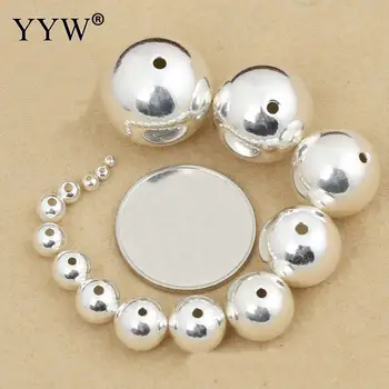 Korálky koule Stříbrná barva kovových korálků 2-16mm DIY Šperky Náramek Náhrdelník Zjištění módní kulatý korálek míč příslušenství