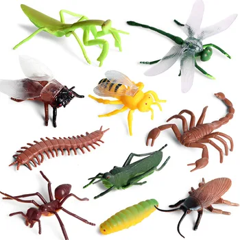 10ks Simulace Zvířat Model Hmyzu Kudlanka nábožná Mravenec, Vážka Včela Scorpion Akční Figurky Zvířat, Vzor, Dekorace, Hračky Dárek