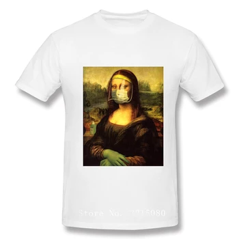 Mona Lisa Maska Parodie Estetické Trička Vintage MICHELANGELO Art Funny T-Košile pro Muže 2020 Populární Tričko 100 Bavlna
