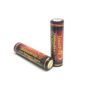 2ks/lot TrustFire Protected 18650 3.7 V 3400mAh Baterie Lithium Nabíjecí Baterie s PCB Pro LED Svítilny Světlomety