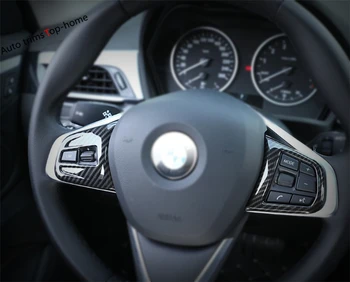 Yimaautotrims Volantu Tlačítko Rám Kryt Střihu Vhodné Pro BMW X1 F48 2016 - 2020 / ABS Interiérové Lišty / Uhlíkových Vláken Pohled