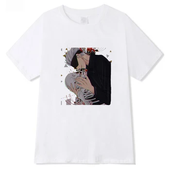 T-košile Volné Streetwear Harajuku Jujutsu Kaisen Tisk Letní Módní Ženy Krátký Rukáv Příležitostné Ženy Černé Tees