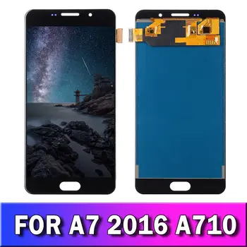 Původní Super Amoled lcd Pro Samsung Galaxy A7 2016 A710 A710F A710M A710Y LCD Displej s Touch Screen Digitizer Shromáždění