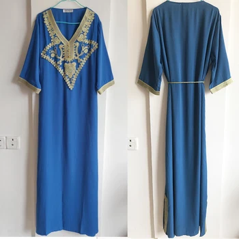 Dubaj Arabské Muslimské Ženy Oblékat Dlouhé šaty, Marocké Morálku Krajka-up Maxi Hidžáb Šaty Kimono Kaftan Elbise Islámské Oblečení Abaya