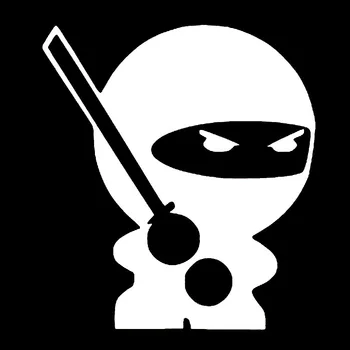 Auto Nálepka Cartoon Funny Ninja JDM Dekorace PVC Auto Obtisk Dekorace Nálepka Kreativní Vodotěsné, Černé/bílé, 15 cm*13cm