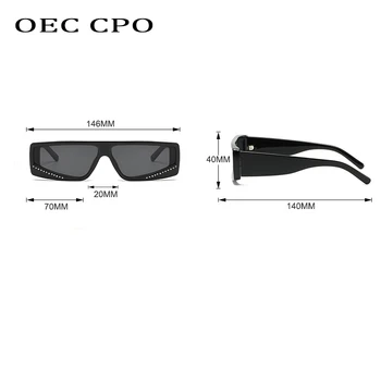 OEC CPO Vintage Obdélníkový sluneční Brýle, Ženy Oranžová Žlutá Módní Sluneční Brýle Ženské Sexy Náměstí Brýle Muži UV400 Oculos De Tak