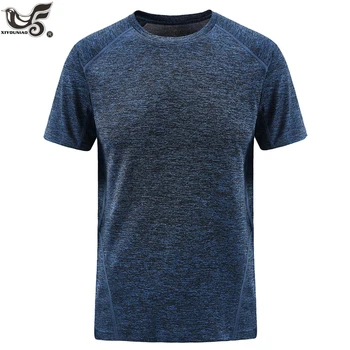 Plus velikost L~7XL 8XL letní muži ležérní tričko Pružnost Prodyšná Plná barva quick dry t-shirt mužské kulturistice tílka a trička