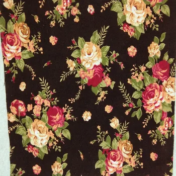 Elegantní 50x140cm Kvetoucí Růže Květ Bavlna, Lněné Tkaniny Pro DIY Šití Květinové Lněné Tkaniny Patchwork Šaty Tkaniny Domácí Dekor