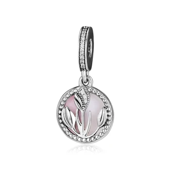 CKK Můj Růžový Tulipán Korálky Přívěsky Stříbro 925 Sterling Silver Šperky se Hodí Originální Náramek, Náhrdelník Korálky Kralen Berloque Perle