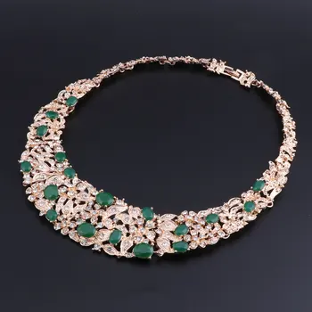 OEOEOS Nigerijský Korálků Náhrdelník Náušnice Šperky Set Luxusní Krychlových Zirkonem Ženy, Svatební Šperky, Soupravy pro Nevěsty, turecké Šperky