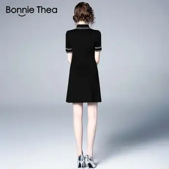 Bonnie Thea Skutečné místo letní styl malý vůně Hepburn slim Římské šaty
