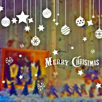 Vánoce Nový Rok Zeď Nálepka Xmas PVC sněhová Vločka a Hvězda Nálepky na Okna vánoční Dárek Domů Dekor Winter Party Nápady