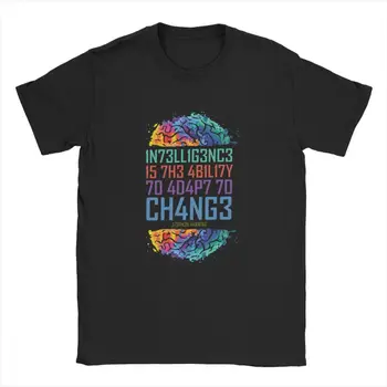 Inteligence T Shirt Muži Inteligence je Schopnost Přizpůsobit se změnám Topy Slogan Trička Bavlna Mužské Dárek Tričko