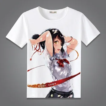 High-Q Unisex Anime Japonsko své jméno. Tachibana Taki Miyamizu Mitsuha Bavlna Casual T-Shirt Tee Tričko Top