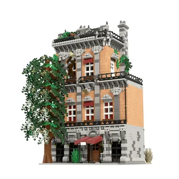 DIY City Street View Architektury Stavební Bloky MOC Tvůrce Starý Vlek Hotel Model, Cihly, Děti, Vzdělávací Hračky, Vánoční Dárky