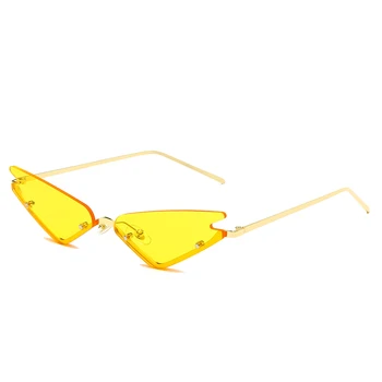 Design značky Módní Ženy sluneční Brýle Lady Metal bez Obrouček Cat Eye Sluneční Brýle, UV400 Brýle Odstíny Brýle Oculos de sol