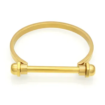 Nový Design Ořech Lak Náramek Náramek Zlatý Náramek Pro Ženy Šroub Manžetové Náramky & Náramky Manchette Muži Šperky Pulseiras