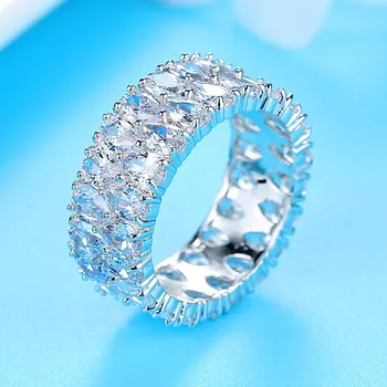 Móda Vody Drop prsten 925 Sterling silver Pear vyjmout AAAAA cz prohlášení Strana Svatební Kapely Prsteny pro ženy, Svatební Šperky, Dárkové