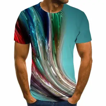 2020 letní nové pánské t-shirt 3D tištěné t-košile muži ' s wild příležitostné O-krk mužské t-shirt módní 3D tisk T-shirt velikost 6XL