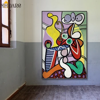 Kreativní Abstraktní Picasso Styl Dekorace, Plakáty a Tisků Plátno Umění Obrazy, Nástěnné Obrázky pro Obývací Pokoj Domácí Dekor