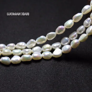 Velkoobchod Přírodní Sladkovodní Nepravidelného Tvaru Pearl Korálky Pro Výrobu Šperků DIY Náramek, Náhrdelník 7-10 mm Pramen 36 Ks 15