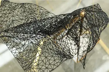 Černá 49*43 CM Stereoskopické 3D Umění duté Polyesterové šaty tkanina vzor výšivky nášivky svatební tweed Šperky tkaniny A008