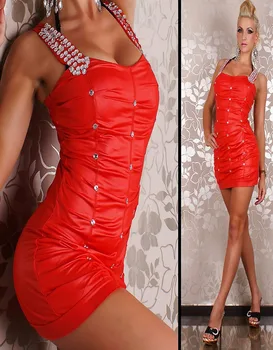 Sen Révy Flitr Krátké Club Dámské Mini Šaty Hot Prodej Kamínky Šaty Černá Červená Sexy Club Šaty Diamanty Patent W203069