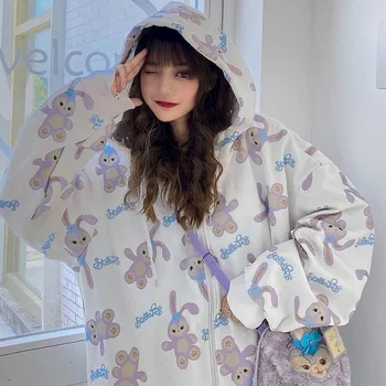 Kawaii Mikina kabát žena vysokoškolský trend ins podzim zima Korean volné studenti all-zápas Harajuku plus sametové tlusté Mikiny