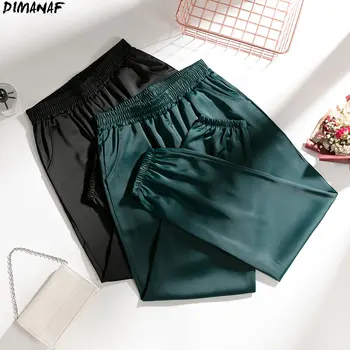 DIMANAF Ženy Harem Kalhoty Plus Velikosti Kalhoty Pevné Hedvábné Ženské Office Home Pase Volné 2020 Nové Kalhoty Ležérní Kalhoty
