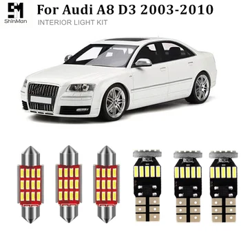 22pcs Perfektní Bílá Canbus LED žárovky vnitřní dome Světla Sada Pro Audi A8 2003-2010 D3 auto, vnitřní osvětlení příslušenství