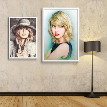 NOOG Taylor Swift Ručně Malované Pop Plakát Wall Art Super Star Plátno Malování na Plakáty A Tisky Obývací Pokoj Dekorace Obrázek